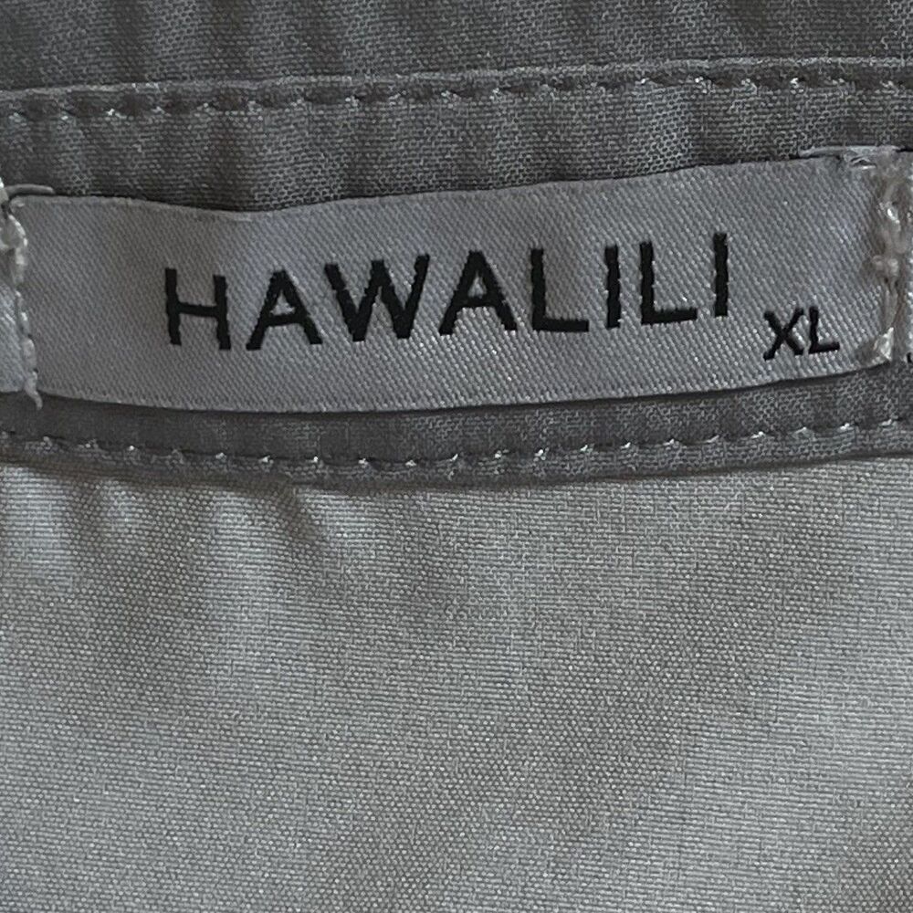 Hawalili Men’s Short Sleeved Button Up Camp Shirt MCM Design Gray Black Size XL - Picture 5 of 8
